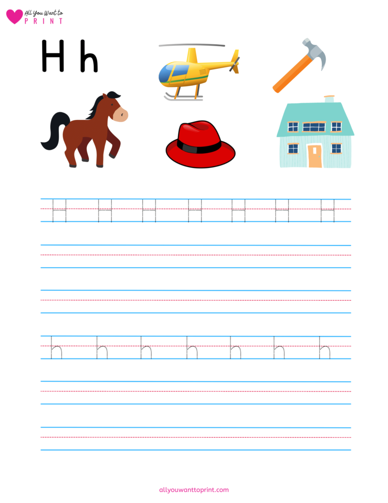 ABC A to Z alphabet tracing worksheet with pictures free printable pdf