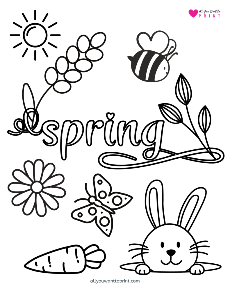 spring coloring pages for kids free printable pdf download