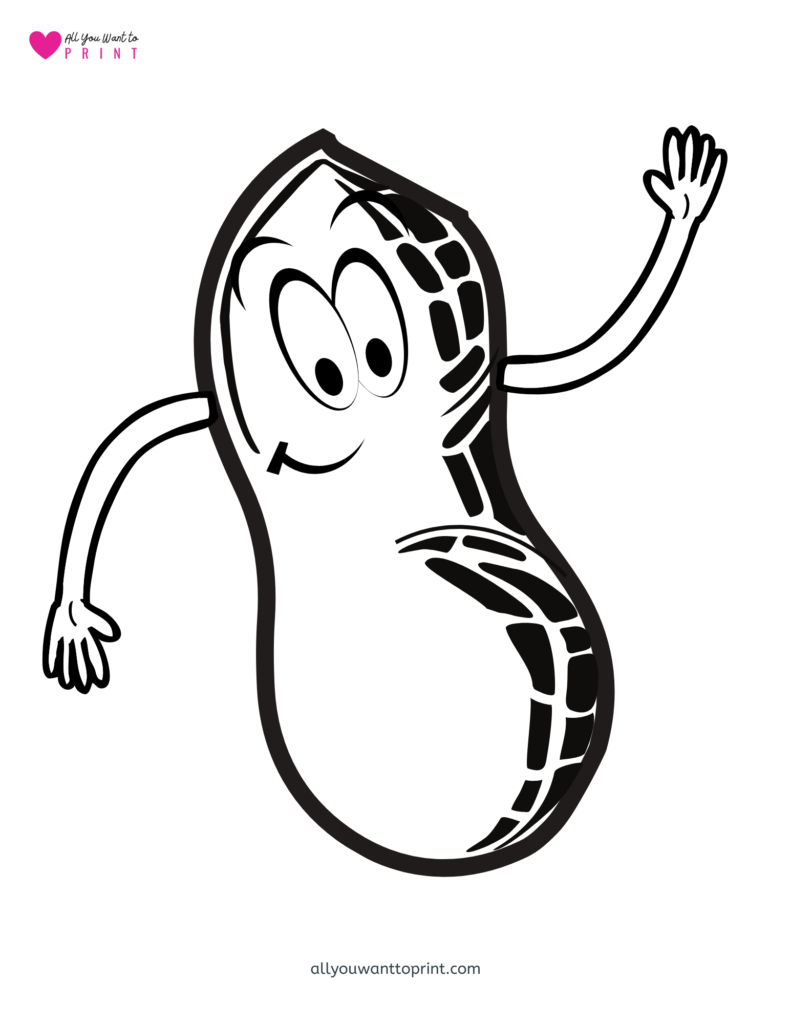 happy dancing peanut kids coloring page