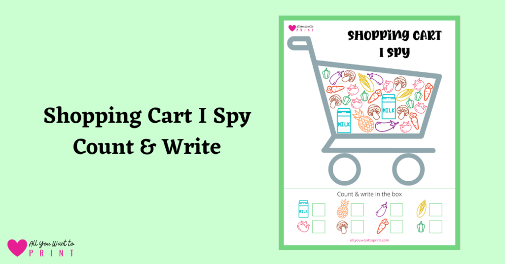 shopping cart i spy counting worksheet free printable