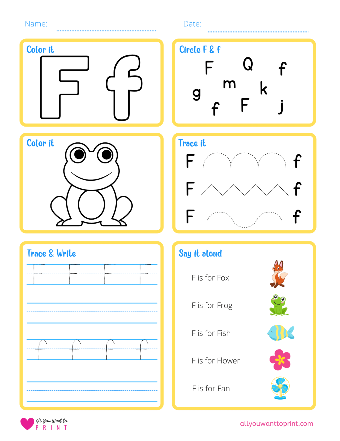 free printable letter f worksheet 6 activities in 1