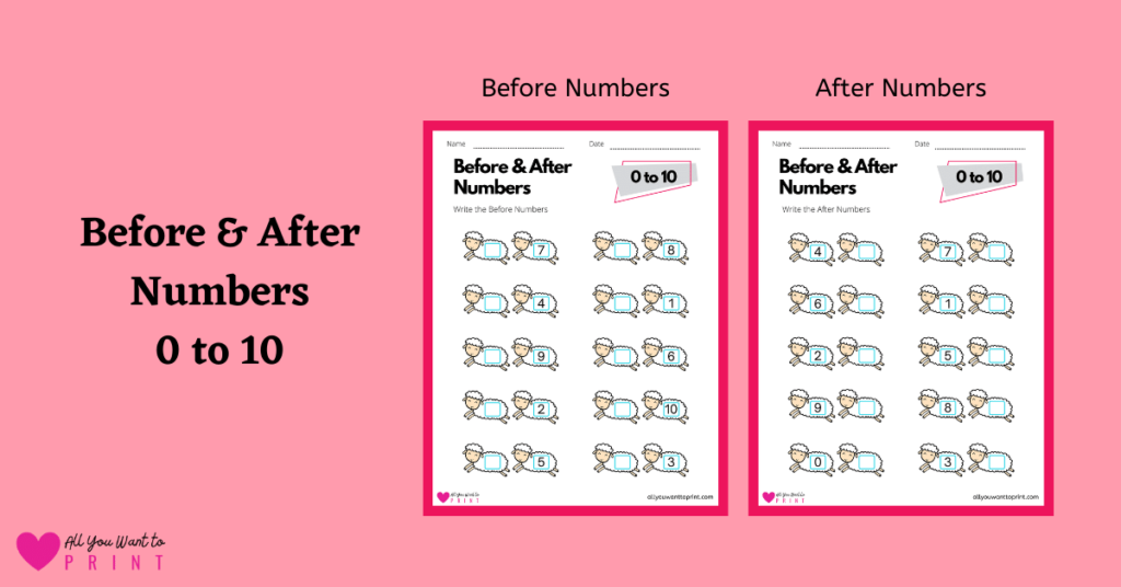 math before and after numbers worksheet free printable pdf for first 1st grade kids