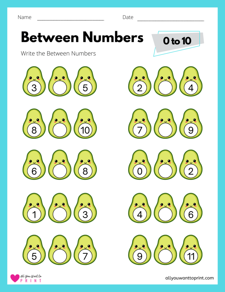 math between numbers worksheet 1 to 10 for first grade kids free printable