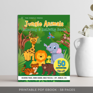 Jungle Animals Coloring & Activity Book - Printable PDF - EB0003